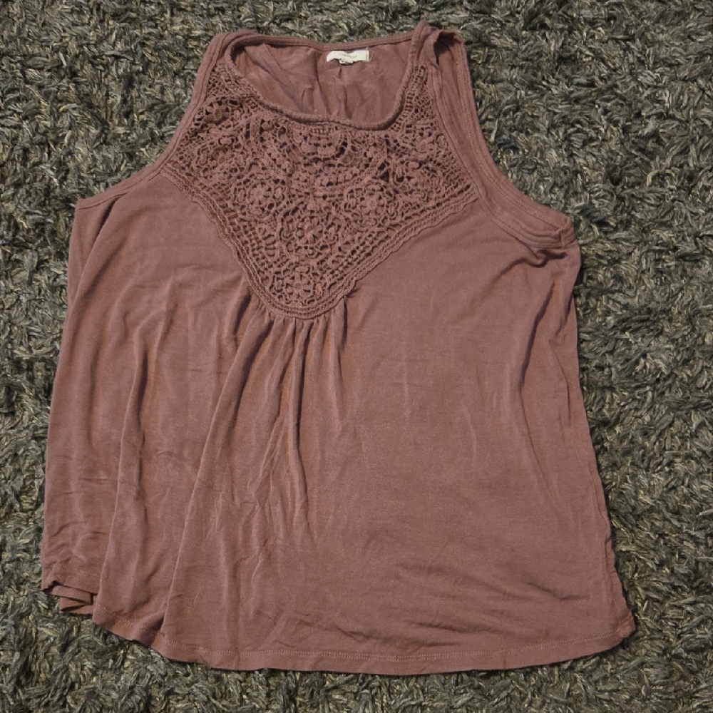 Maurices Dusty Rose Lace Tank Top